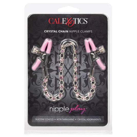 Nipple Play Crystal Chain Clamps-Pink