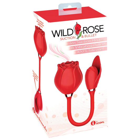 Wild Rose & Bullet Rechargeable Suction Vibrator