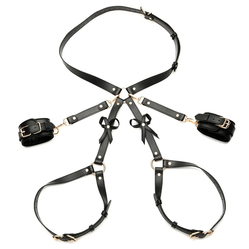 NEW - Strict Bondage Harness with Bows-Black